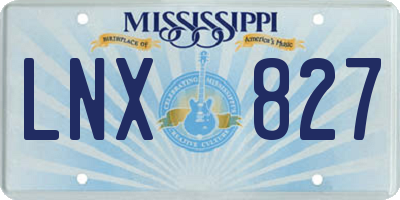 MS license plate LNX827