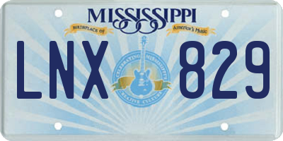 MS license plate LNX829