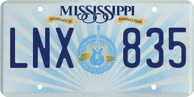 MS license plate LNX835
