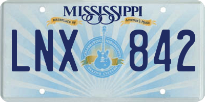 MS license plate LNX842