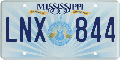MS license plate LNX844