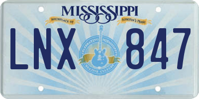 MS license plate LNX847