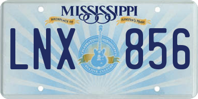 MS license plate LNX856