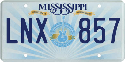 MS license plate LNX857