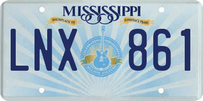 MS license plate LNX861