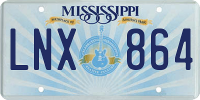 MS license plate LNX864