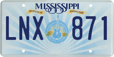 MS license plate LNX871
