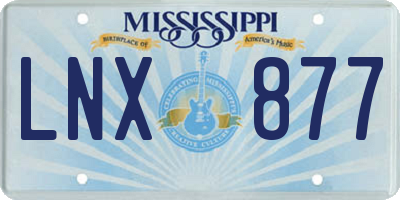 MS license plate LNX877