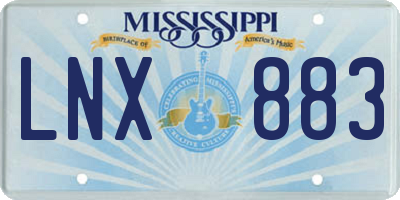 MS license plate LNX883