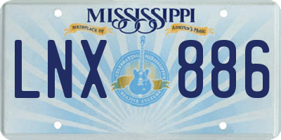 MS license plate LNX886