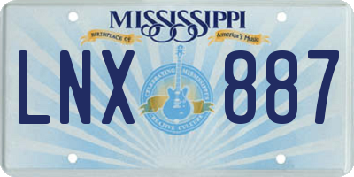 MS license plate LNX887