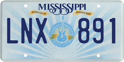 MS license plate LNX891