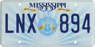 MS license plate LNX894