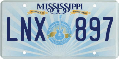 MS license plate LNX897