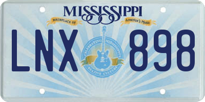 MS license plate LNX898