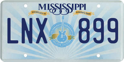 MS license plate LNX899