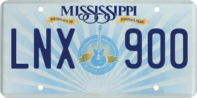 MS license plate LNX900