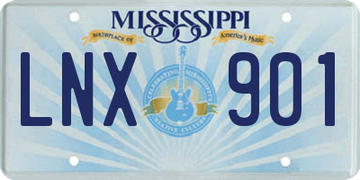 MS license plate LNX901