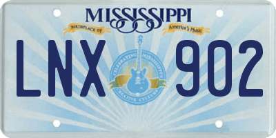 MS license plate LNX902