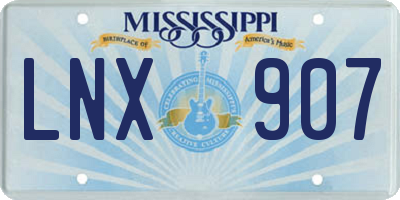 MS license plate LNX907