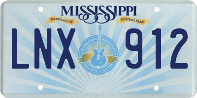 MS license plate LNX912
