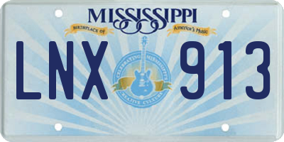 MS license plate LNX913