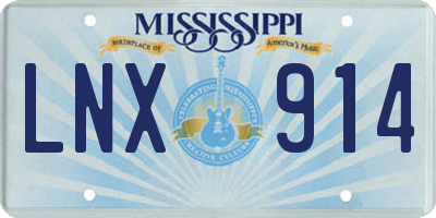 MS license plate LNX914