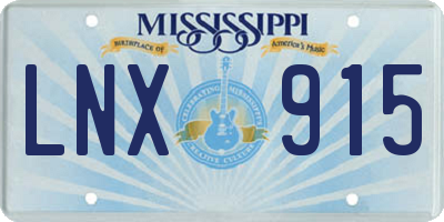 MS license plate LNX915