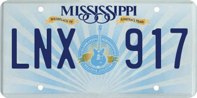 MS license plate LNX917