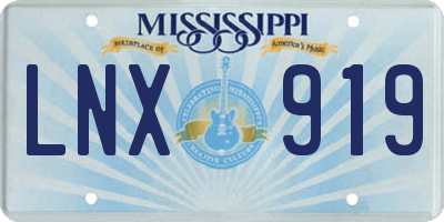 MS license plate LNX919