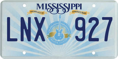 MS license plate LNX927