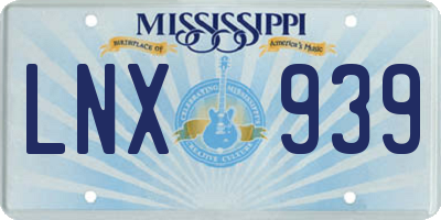 MS license plate LNX939