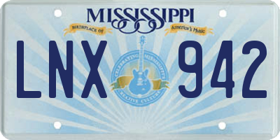 MS license plate LNX942