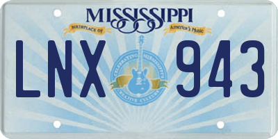 MS license plate LNX943