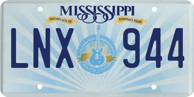 MS license plate LNX944