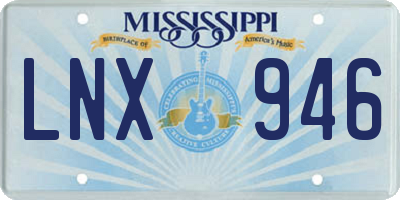 MS license plate LNX946