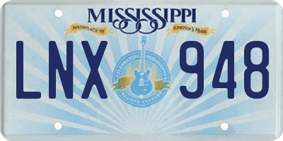 MS license plate LNX948