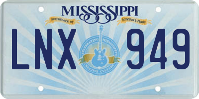 MS license plate LNX949