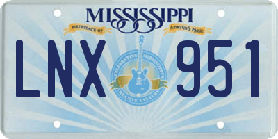 MS license plate LNX951