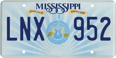 MS license plate LNX952