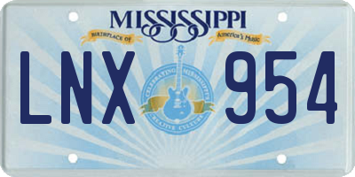 MS license plate LNX954
