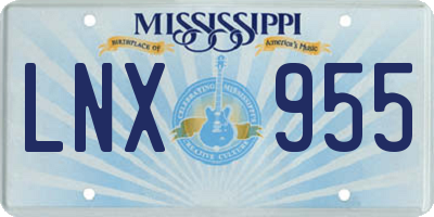 MS license plate LNX955