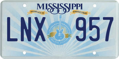 MS license plate LNX957