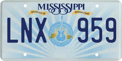 MS license plate LNX959
