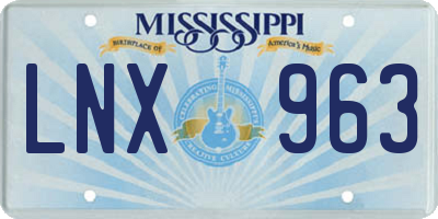 MS license plate LNX963