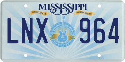 MS license plate LNX964