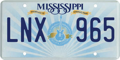 MS license plate LNX965
