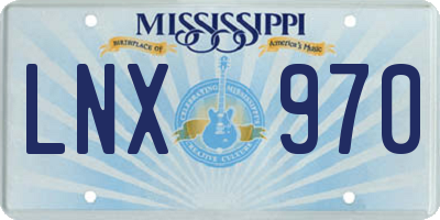 MS license plate LNX970
