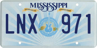 MS license plate LNX971