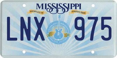 MS license plate LNX975